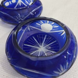 Elegant Blue Glass Art Bowl